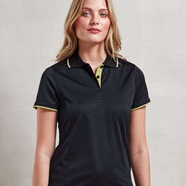 Women's contrast Coolchecker® polo Thumbnail